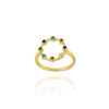 Sortija de colores con forma de corona