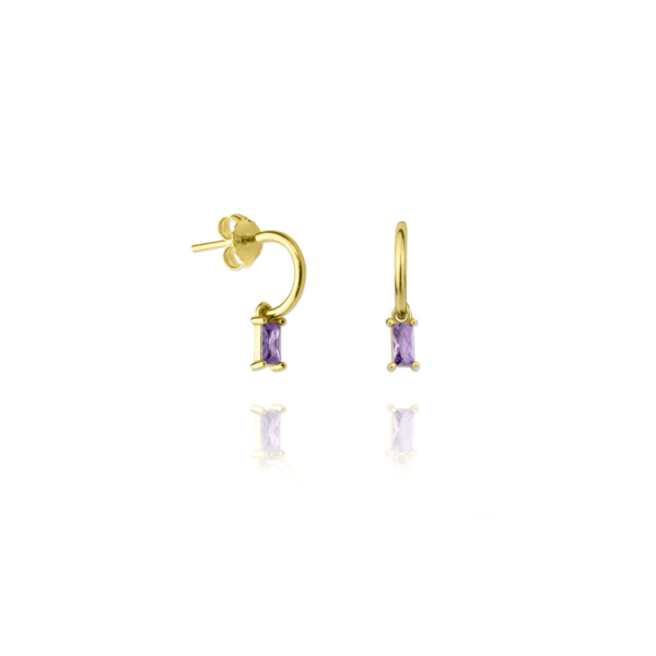 violet and gold earrings